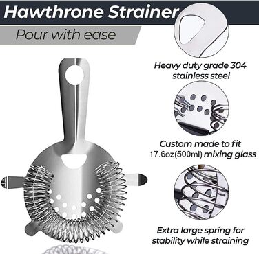 Шейкер для коктейлей 14 предметов, 500 мл, стекло SUPERSUN