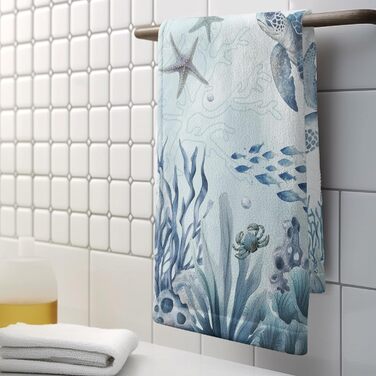 Різдвяні кухонні рушники Kwlegh, рушник для рук, різдвяна ялинка, цукерка-тростина, сніжинка, рушник для пальців, набір з 2 шт. , милий чоловічий банний рушник, високопоглинаючі рушники, 36 x (Морська черепаха)