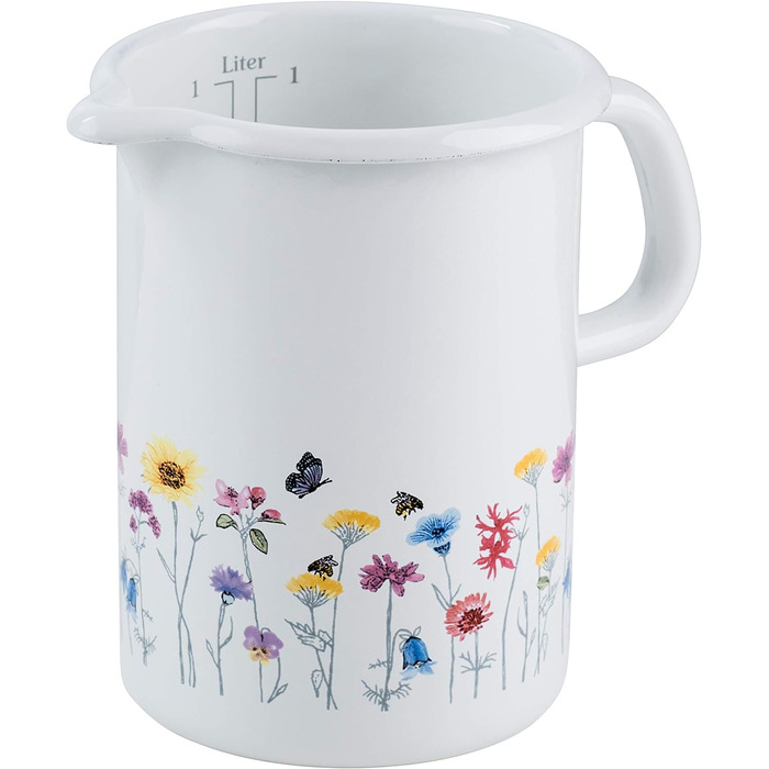 Эмалированный мерный стакан, диаметр 10 см, объем 1 л Riess