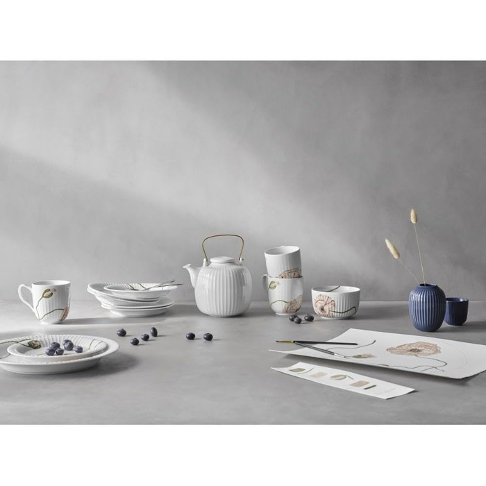 Тарелка 27 см, белая с акварельным узором Poppy Hammershøi Kähler