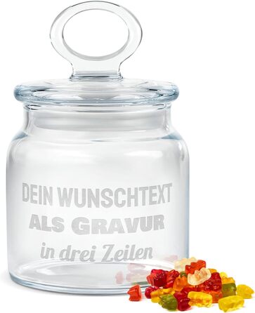 Скляна банка для печива з персоналізованим друком та гравіюванням  550 мл PR Print Royal
