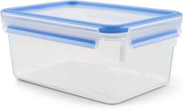 Набір контейнерів для зберігання продуктів EMSA Clip & Close, прямокутні, 5 x 0,8 л, коробки для зберігання, 100 герметичні, придатні для миття в посудомийній машині, морозильної камери та мікрохвильової печі, прозорі, сині, зроблені в Німеччині, N10307 (