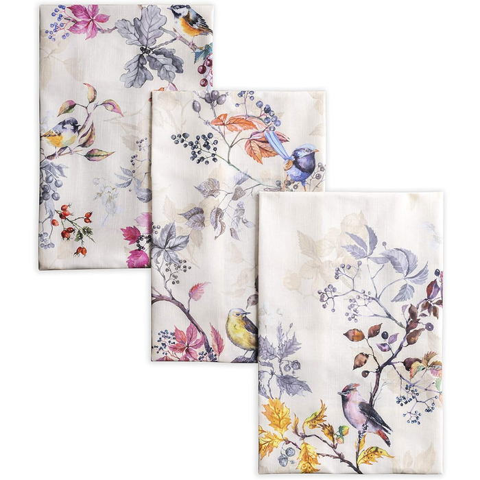 Набір із 3 багатоцільових кухонних рушників Барних рушників День подяки/Різдво (50 см x 70 см) (02 - Рівнодення - Бежевий, 50 x 70 см (Набір із 3 шт.)), 39 Hermine Noel