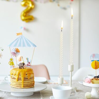 Набір з 4 конічних спіральних свічок 2 х 25,5 см, білий Alederways