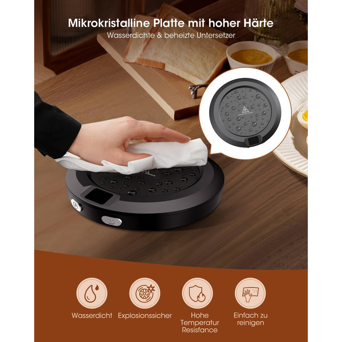 Подогреватель чашек с автоматическим выключением 2-12 часов, черный MXMZHXU