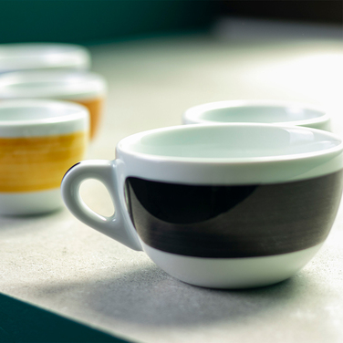 35132 Чашка cappucino large 260 мл Black stroke B 'Verona/Palermo Millecolori Hand Painted Single Br