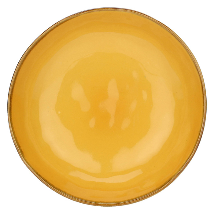 Тарілка супова Rose&Tulpani Milano CONCERTO OCRA, керамограніт, охра, діам. 21 см