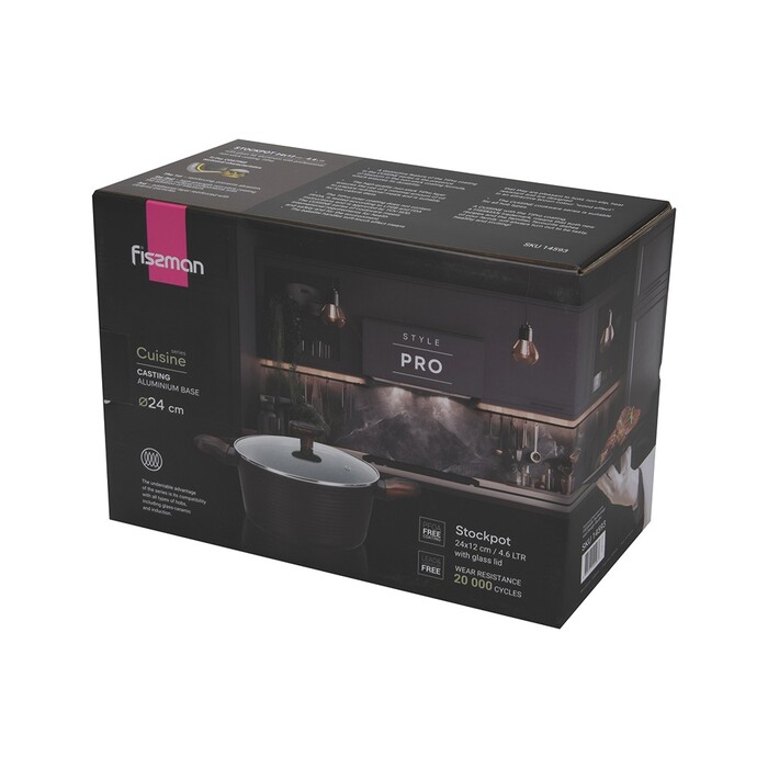 Каструля зі скляною кришкою 24 см 4,6 л CUISINE Fissman