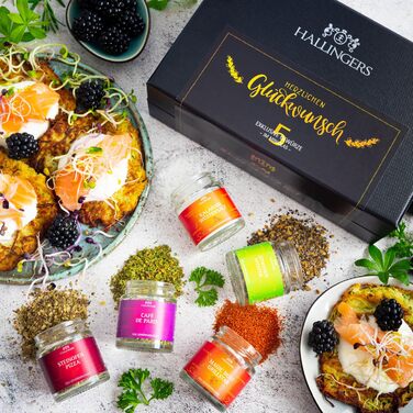 Набір із 5 спецій Herzlichen Glückwunsch в подарунковій упаковці Hallingers