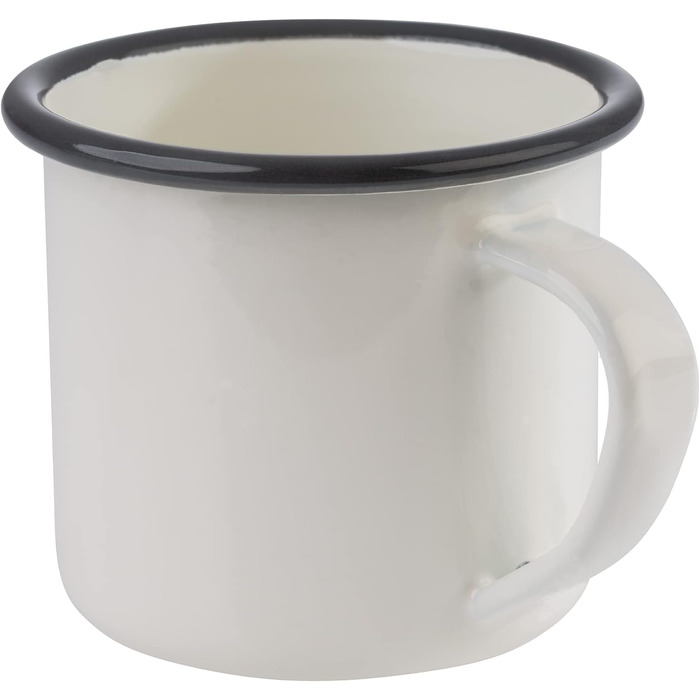 Набір з 2 емальованих кухлів 0,35 л, кремово-білий із сірим обідком Emaille APS