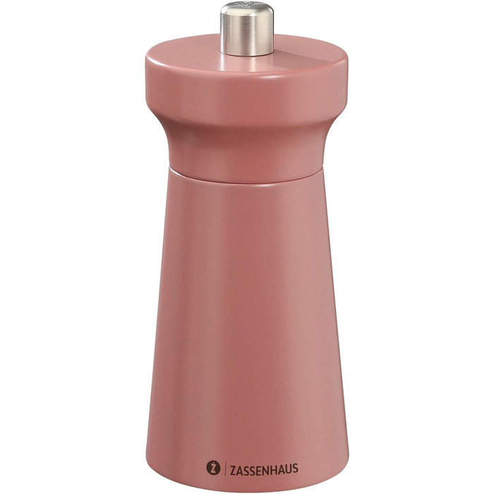 Пісок Zassenhaus WESTERLAND лакована деревина бука Головка млина з деревини бука з плавним регулюванням високопродуктивної керамічної шліфувальної машини Млин для спецій для солі 12 см, Ø 5,4 см (млин для перцю, корал)