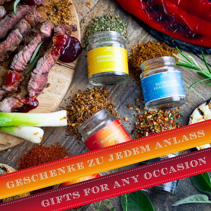 Подарунковий набір спецій ручної роботи, 12 спецій з усього світу (набір) - Літній подарунок та ідеальний подарунок для барбекю День народження, вітання, новоселення, річниця, дружба, Gen Selection, 12 спецій (73651) (Master Griller, 5 спецій (72232))