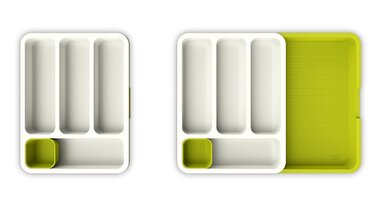 Ящик для хранения столовых приборов бело-зеленый Drawer Store Joseph Joseph