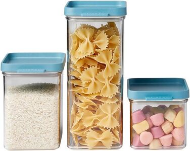 Банки для хранения Mepal с крышками - Герметичные и штабелируемые контейнеры для хранения - Хранение и организация на кухне - Можно мыть в посудомоечной машине - 700 мл, 1100 мл и 2000 мл - Черный (набор из 3 шт., Nordic Green)