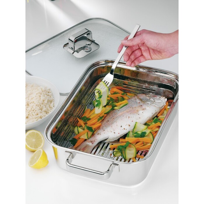 Жаровня 41 х 27 см з паровим кошиком, прямокутна Vitalis Aroma WMF