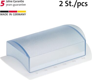 Маслянка Westmark - ідеально підходить для сервірування та зберігання - можна мити в посудомийній машині - спеціальний рельєф для надійного захоплення (зі шкалою, набір з 2 шт. )