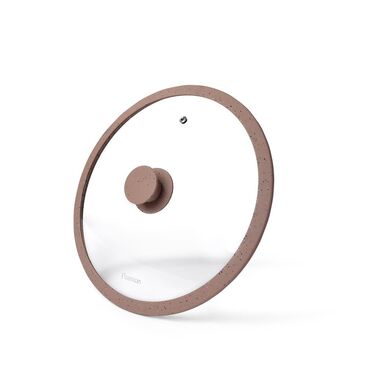 Крышка Fissman ARCADES 24 см с силиконовым ободом коричневый (9923)