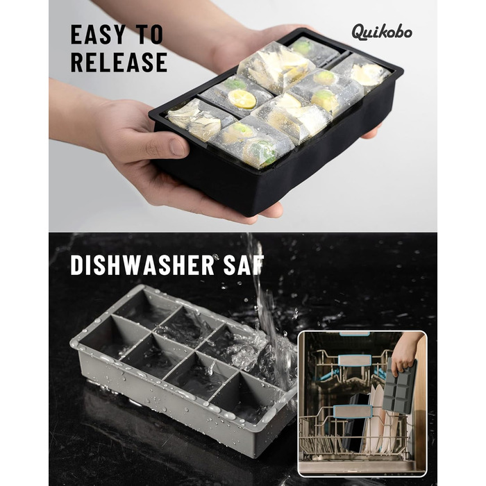 Силіконова форма для льоду 2 шт з 8 відділеннями Quikobo