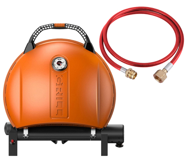 КОМПЛЕКТ Портативний переносний газовий гриль O-GRILL 900, помаранчевий + шланг в подарунок! Код: 011684