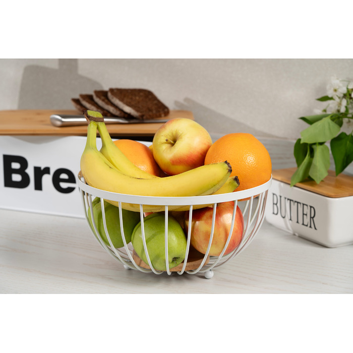 Корзина Ardesto Midori 25х25х13см, металл, дерево, белая