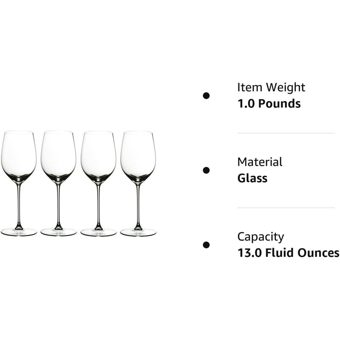 Келих для білого вина 0,37 л, набір 2 предмети, Veritas Riedel