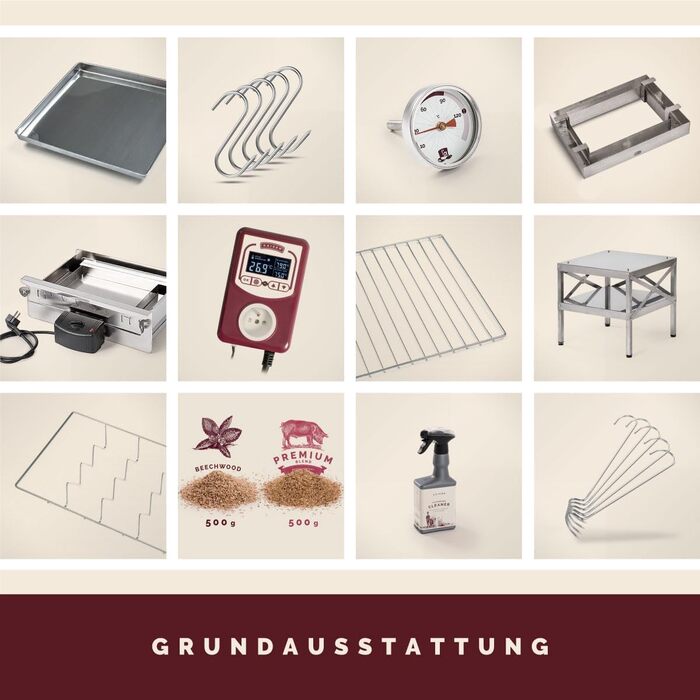 Коптильна шафа на 10 кг м'яса електрична з підставкою 2000 Вт Kaiser Company