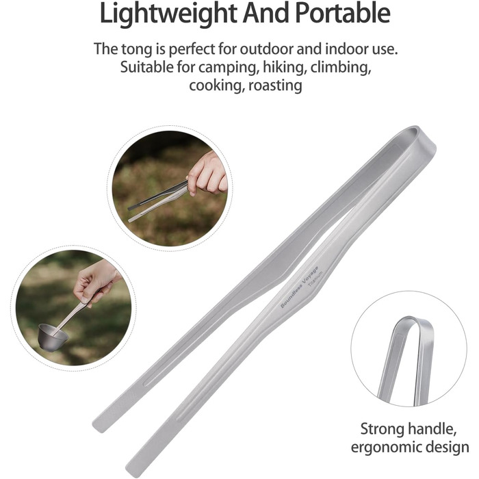 Титанові щипці для гриля 17 см Boundless Voyage