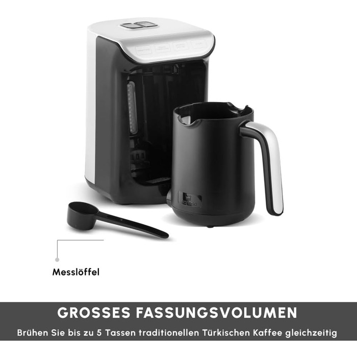 Кавоварка на 5 чашок, 535 Вт, чорно-біла Hatır Köz Karaca