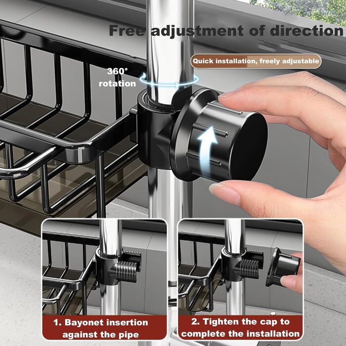 Органайзер для раковини та губки, чорна GCFTIFF
