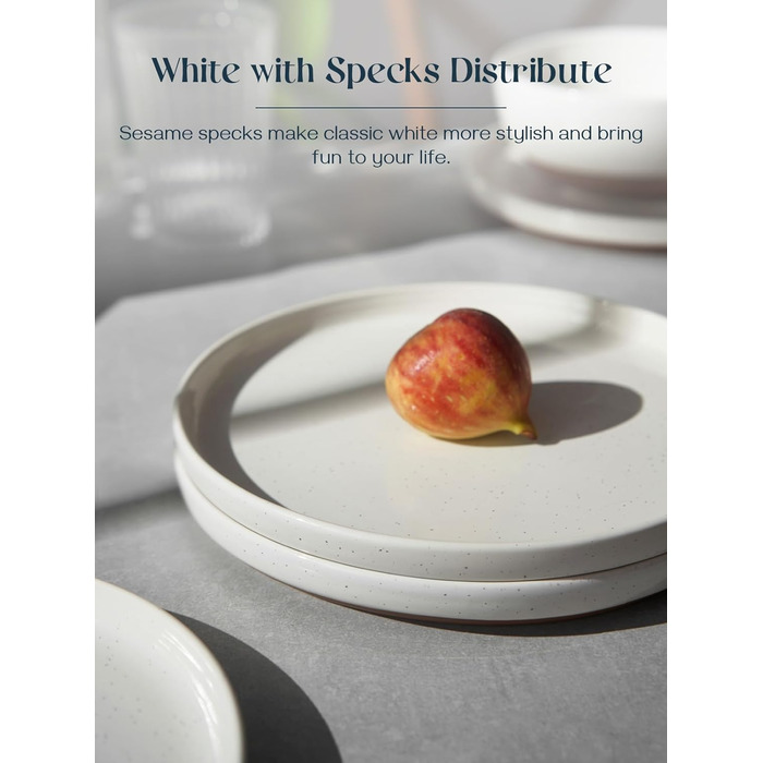 Набір з 6 десертних тарілок 21 см, ванільно-білий Dowan