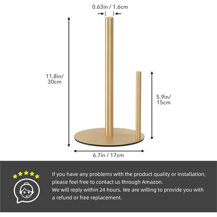 Держатель для кухонного рулона, золотистый niffgaff