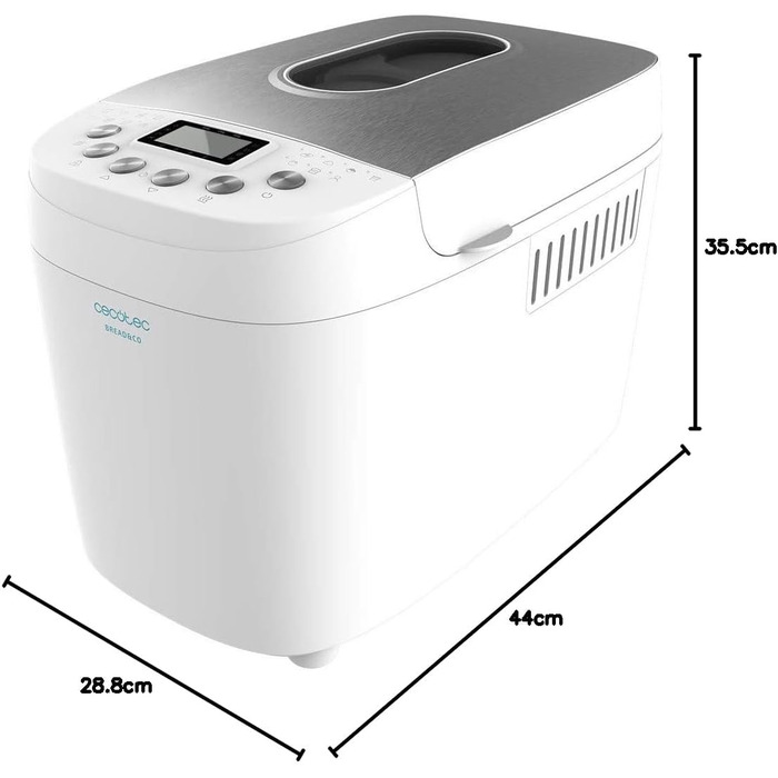 Хлібопічка 850 Вт біла Bread&Co 1500 Cecotec