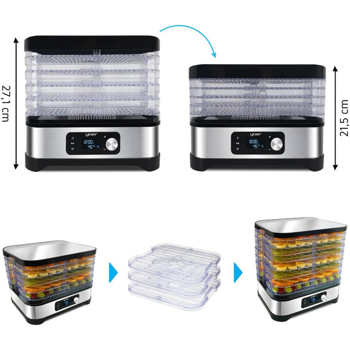 Дегидратор на 5 полок, 450 Вт Yoer