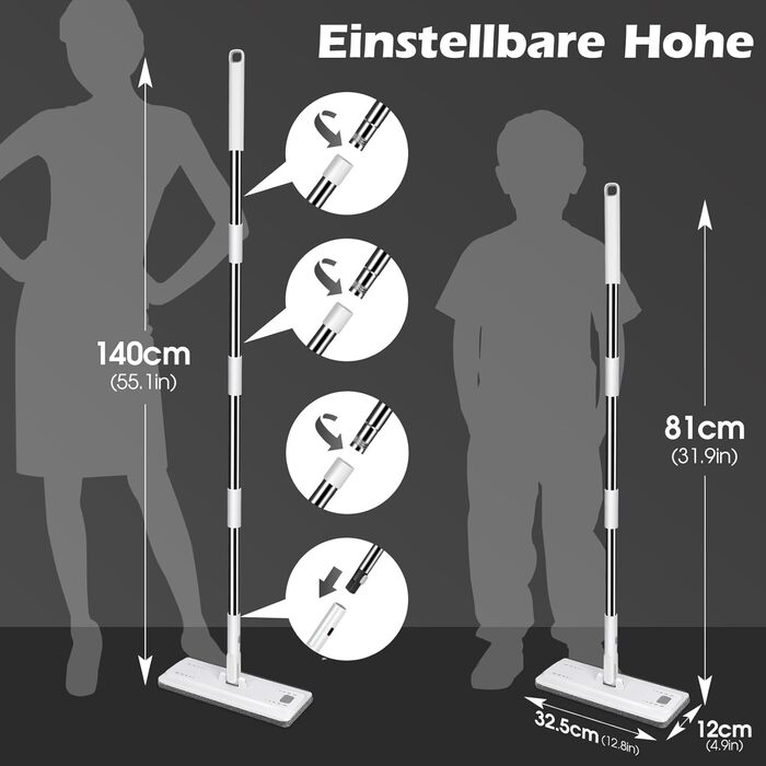 Набір швабри з відром 140 см білий MASTERTOP