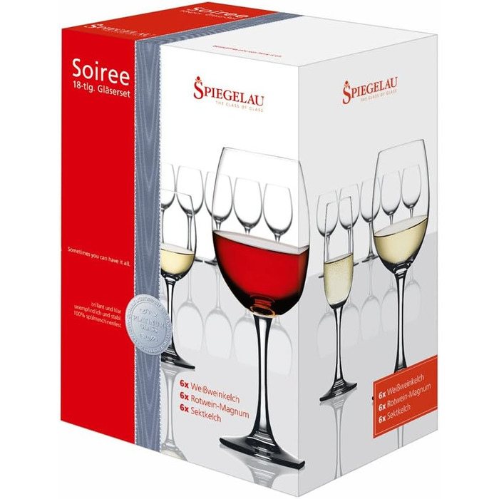 Графин Spiegelau & Nachtmann, скло, прозорий (набір склянок, 18 шт.)