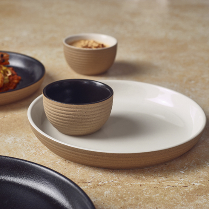 Миска кругла 350 мл, 11.4*5.6 см, Kava Black Stoneware Ribbed, GenWare