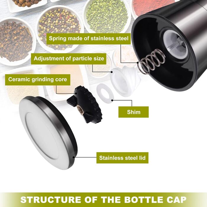 Набір з 2 млинів для солі та перцю 200 мл Gucass