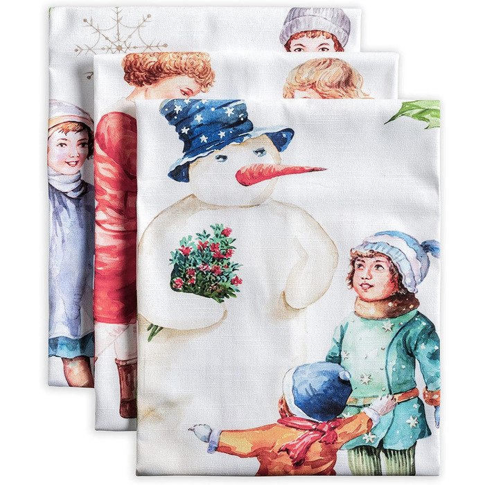 Набір із 3 багатоцільових кухонних рушників Maison d&39 Hermine Rural Christmas, 100 бавовна Барні рушники День подяки/Різдво (50 см x 70 см) (хромований)