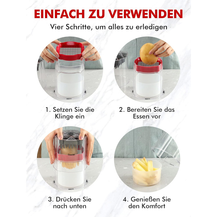 Измельчитель картофель фри с 2 режущими ножами Geedel