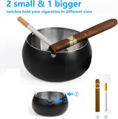 Попільничка з кришкою 11 см чорна JSVER