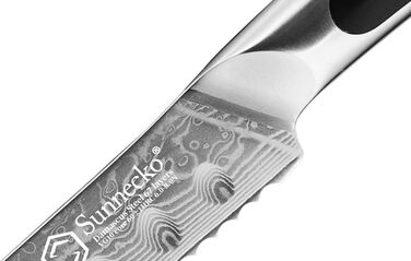 Дамаський ніж Sunnecko 20 см Кухонний ніж шеф-кухаря - гострий ніж з дамаської сталі, кухонний ніж з ергономічною ручкою