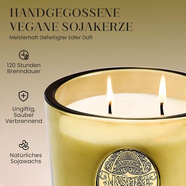 Ароматизована свічка M&SENSE Лісова кабіна, ароматизовані свічки у склянці, натуральна соєва свічка, час горіння 55 годин, подарункові свічки для жінок та чоловіків, подарункова свічка (Лісова кабіна, 560 г)