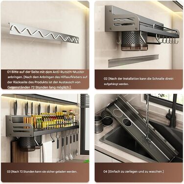 Настінний органайзер для кухонного приладдя 40 см Generisch