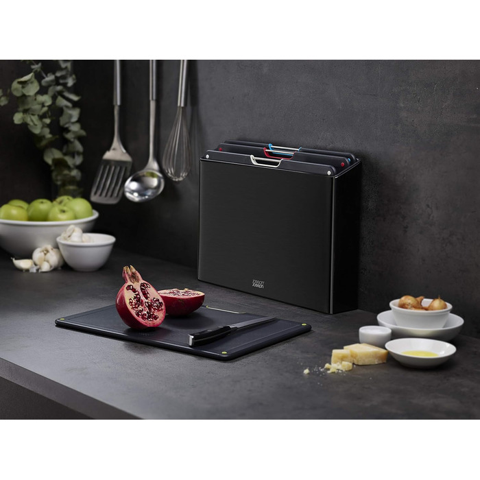 Набір обробних дощок, 4 предмети в корпусі, чорний Folio Steel Joseph Joseph