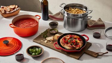 Чавунна сковорода-гриль кругла 26 см, синій Марсель Signature Le Creuset