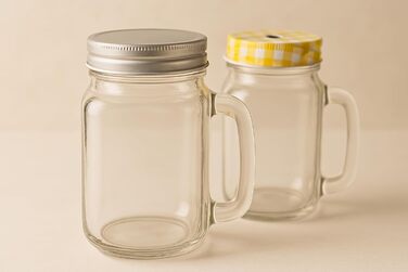 Набор из 12 стаканов для питья с крышкой 450 мл желтый gouveo