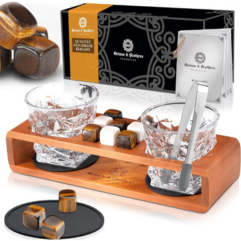 Набір келихів та каменів для віскі 12 предметів Grimm & Brothers FRANKFURT