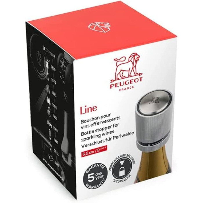 Линия - Пробка для шампанского - Для герметичного укупоривания и хранения открытых бутылок игристого вина - Гарантия 5 лет - Подарок от вина - Алюминиевые краски
