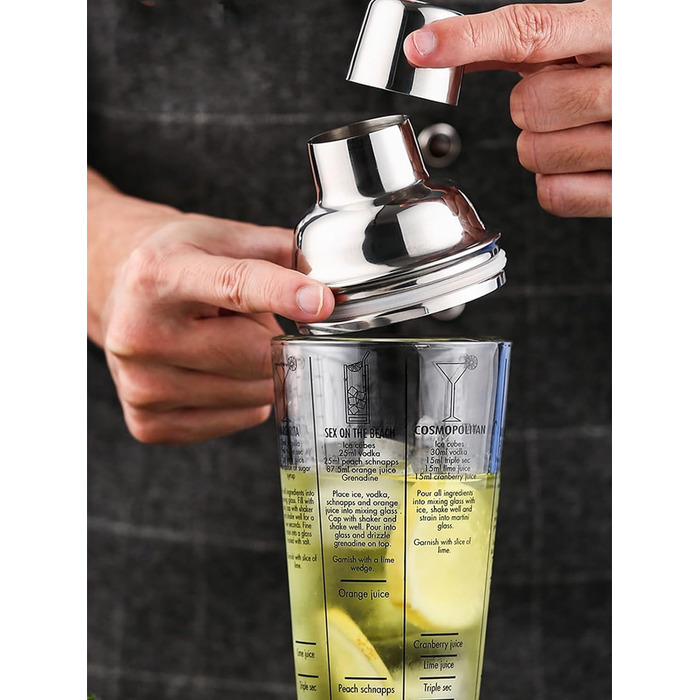 Набір шейкерів для коктейлів із 4 предметів, 400 мл ASIFMTHOT