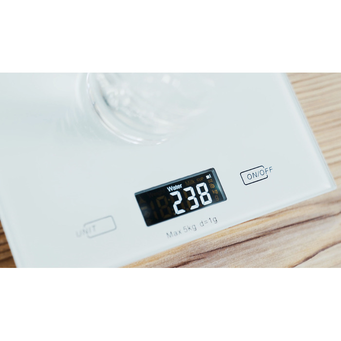 ARDESTO Ваги кухонні, 5кг, 2хААА в комплекті, скло, білий